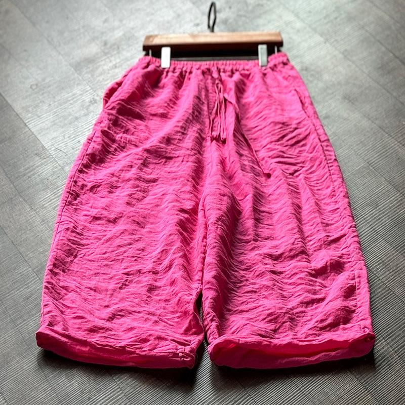 Johnature Women Solid Color Wide Leg Pants Elastic Waist Pockets Autumn Loose Trousers Women Pants