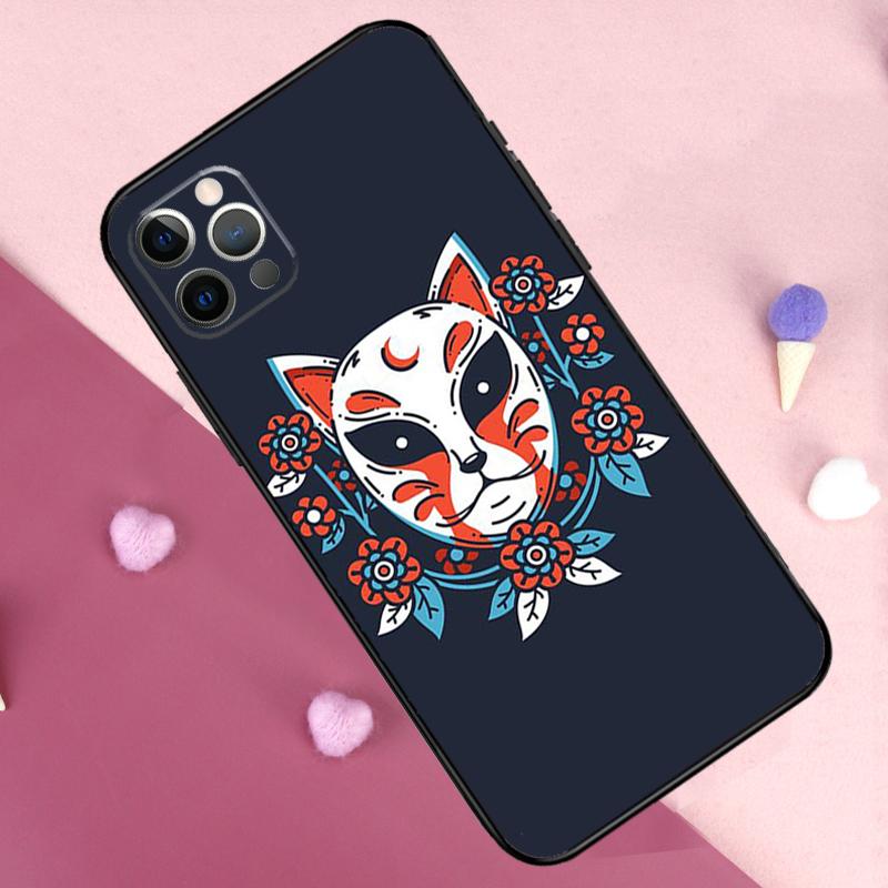 Samurai Oni Mask Phone Case For iPhone 17 Pro Max 17 Air 11 14 15 16 Pro Max Plus 12 13 Mini 16e Back Cover