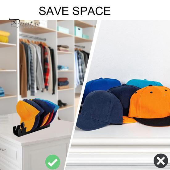 Hat Storage Holder for Holding 7 Hats Acrylic Display Rack for Baseball Caps Installation-free Hat Organizer for Living Room Bedroom Closet Dresser