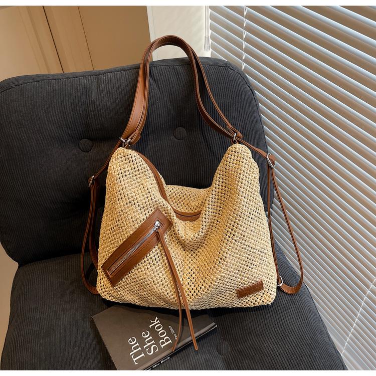 

Bags Women s high-end sense exquisite armpit bags 2025 summer new woven bags fashionable versatile shoulder messenger bags темно-коричневого