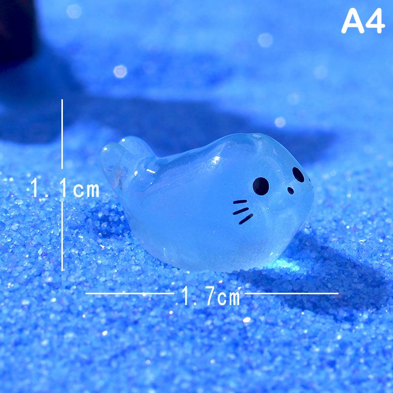 1/4pcs Glow-in-the-Dark Seal Figurine Marine Animals Small Ornament Mini Aquarium Decor