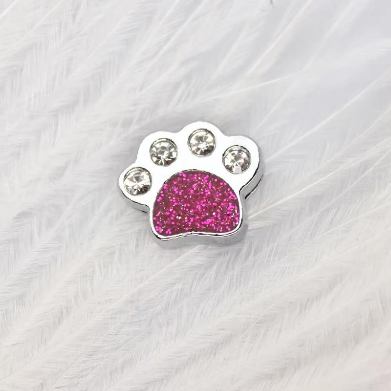 110Pcs/Lot Dog Cat Paw 8mm Slide Charms For Bracelet Women Jewelry Making Connector Dog Pet Collar DIY Keychain Accessories Gift