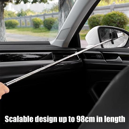 Side Mirror Squeegee, Car Rearview Mirror Cleaning Brush, Telescopic Exterior Mirror Cleaner for Wiping Defogging, Portable Snow Removal Car Accessory