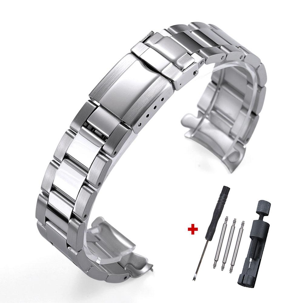 

Luxury Solid Stainless Steel Band Folding Buckle 20mm Straps for Rolex Water Ghost Daytona Diving Belt Men s Watch Accessories 20mm серебряный