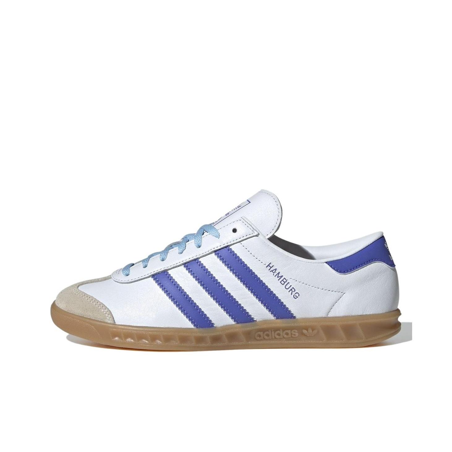Adidas Hamburg Белый Кобальтово-Синий Резина Женские Кроссовки Облачно-Белый Полукобальтово-Синий JH8561 42⅔