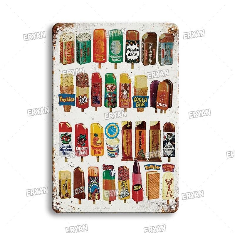 Vintage Coffee Metal Tin Sign  Retro Kitchen Art Wall Decor  Delicate Cooking Plate  Fast Food Plaque  Metal Poster for Home