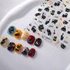 Cartoon Cat Black Nail Sticker Relief Graffiti Enhancement Adhesive Nail Decoration Salon Diy Stereoscopic