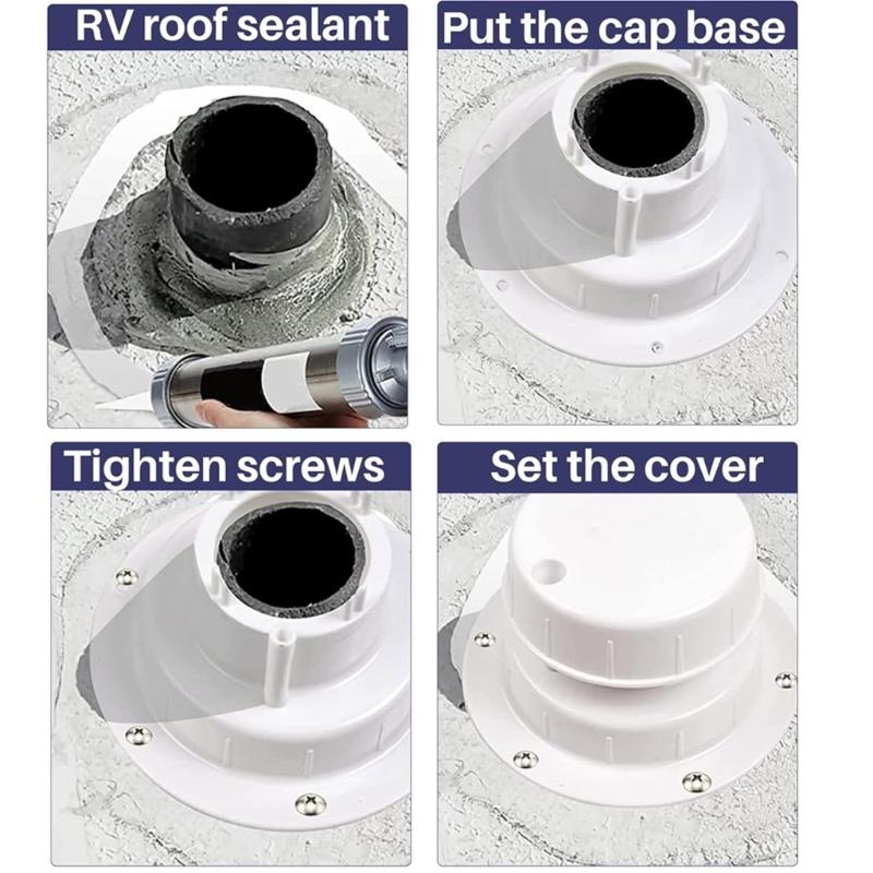 Upgrades Ventilation Pipe Caps ABS Roof Vent Cover Odor Blocking Drainage Systems for Enhances Air Flowing & Comfort