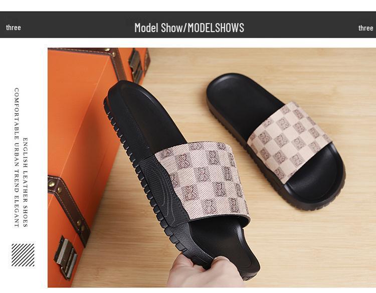 Men's 2024 Genuine Leather Non-Slip Outdoor Beach Slippers - Trendy Single Strap Design