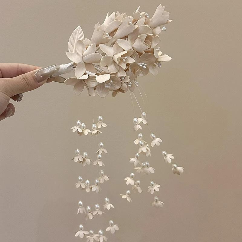 Retro Purple Lily of the Valley Tassel Hair Clip - Chinese Cheongsam Style