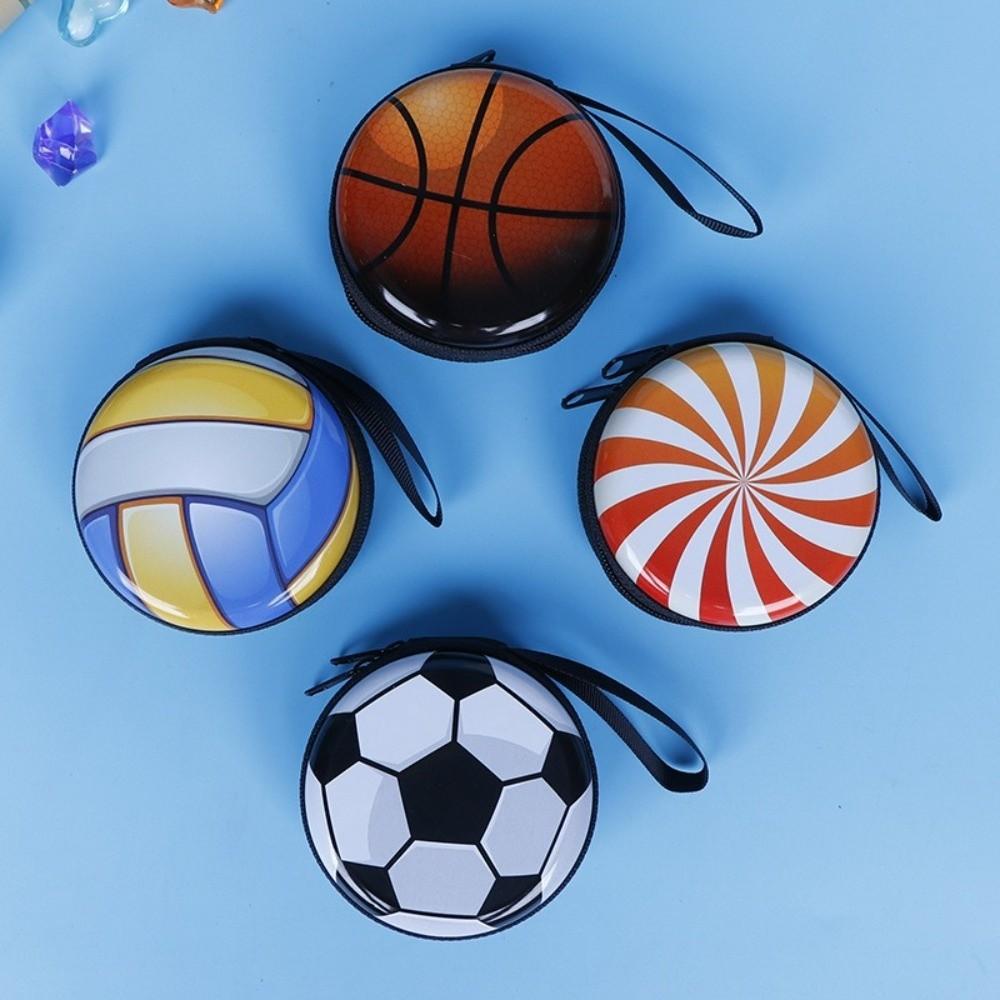 Fashion Ball Pattern Coin Purse Portable Simple Zipper Storage Box Mini Small Wallet Children's Gift
