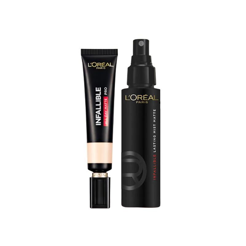 Loreal Paris Матирующий стик для лица спрей-фиксатор макияжа набор - набор из двух предметов 300 матирующий стик 35мл спрей-фиксатор макияжа матовая версия 100мл коричневый