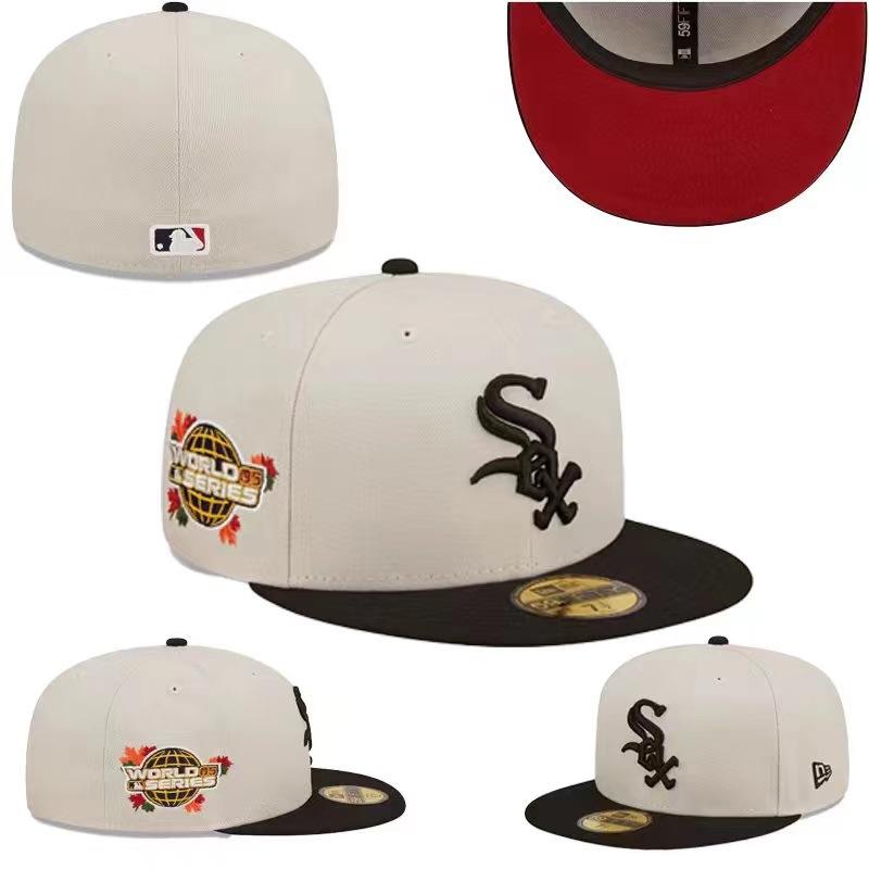 Fashion Accessorie Chicago White Sox maat pet, gesloten hoed, honkbalpet, zonneklep, geborduurde hoed, diverse kleuren 758