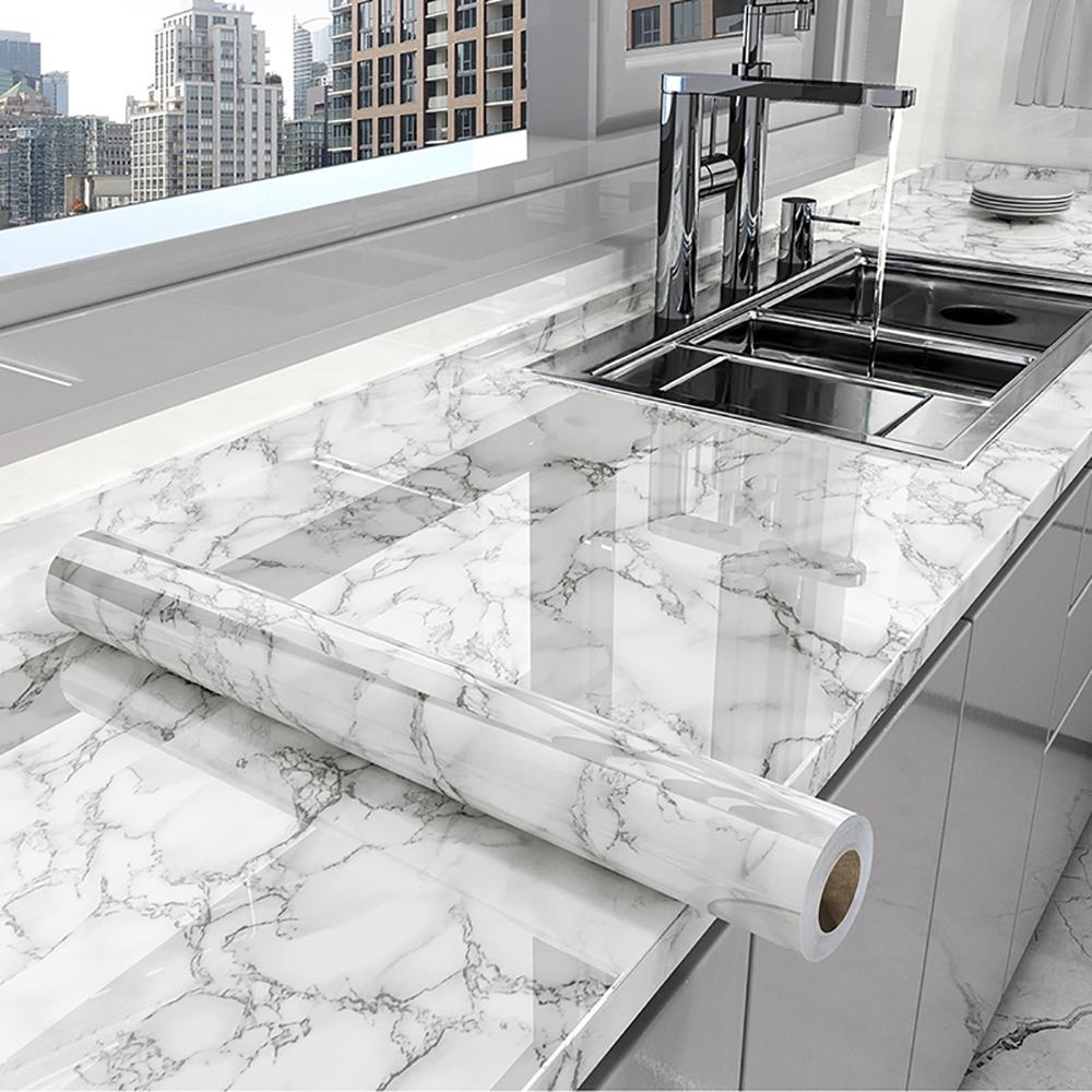 Waterproof and moisture-proof wallpaper countertop self-adhesive oil proof film stove cabinet ceramic tile marble sticker