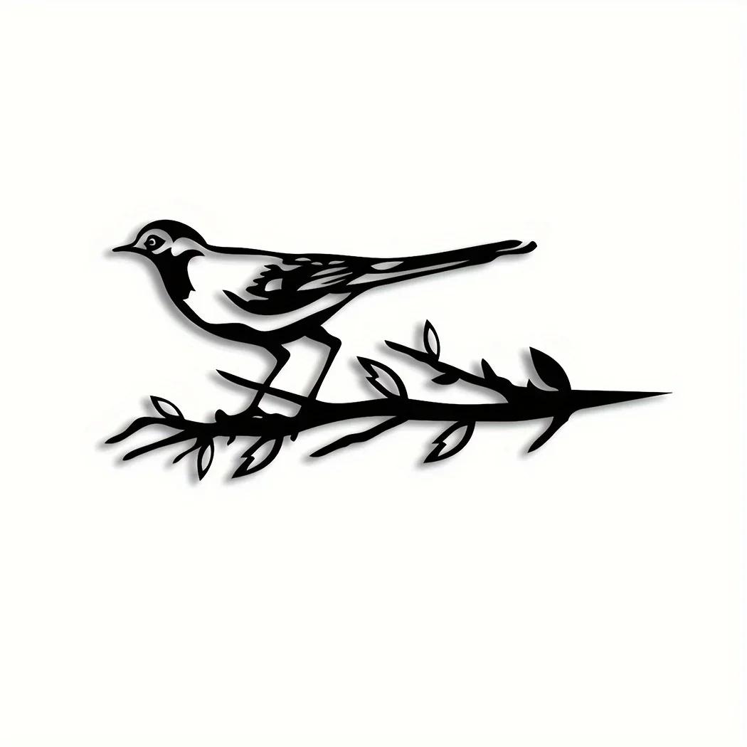 

Стильная 1 шт. сорока металлическая птица садовое искусство на дереве дизайн наружного двора украшение для новоселья отличительный природный сад чёрный