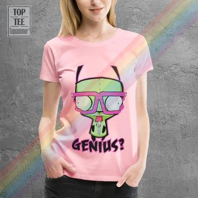 100% Cotton Unisex Women T-Shirt Invader Zim Girl Genius Anime Printed Tops Oversized T Shirt Summer Gothic Graphic Clothing Unisex