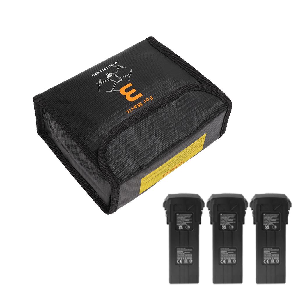 Battery-proof bag, highly explosion-proof and radiation-proof with large capacity for 3 batteries, flame retardant for 3 UAVs