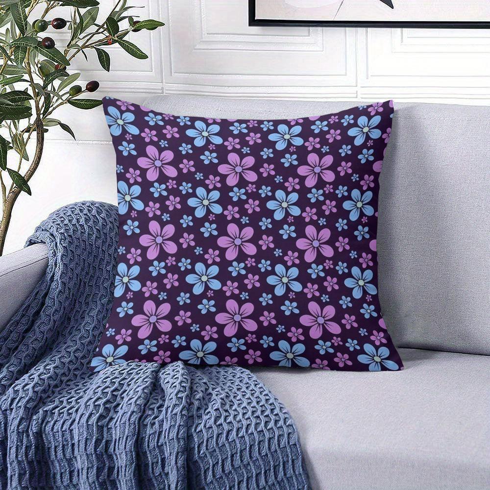 Midnight Garden Square Jacquard Pillow Cover for Sofa Office Waist Cushion Cover Home Decorative Pillowcase