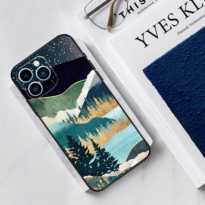 Star Lake Mountains Case For iPhone 17 Air 14 13 12 11 15 16 Pro Max Mini 15 16 Plus 16e Funda Silicone Cover