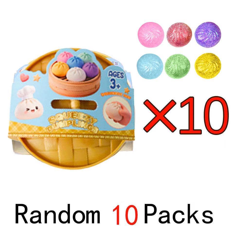 2027 Glitter Dumpling Squishy with Box Dumplings Sensory Squeeze Toy Decompression Slow Rising Anti Stress Reliever Sensory Gift