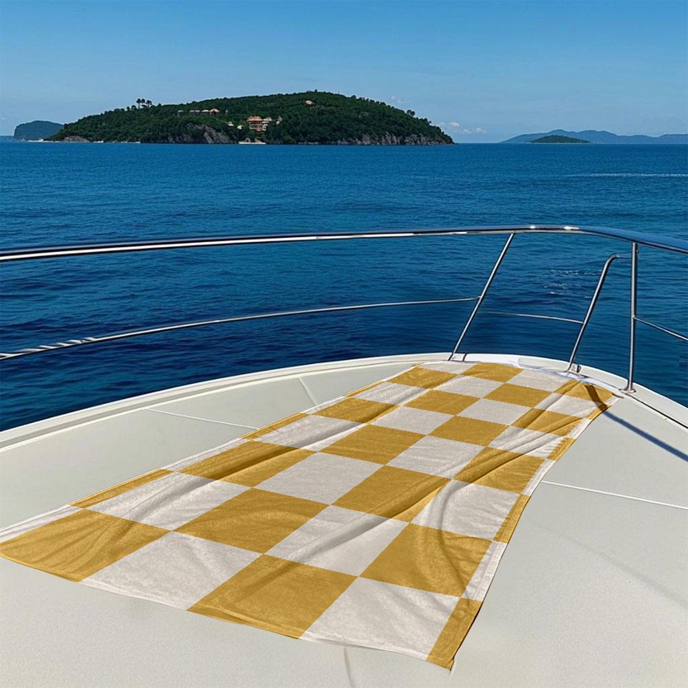 Sunny Checkerboard Quick Drying Bath Towel Microfiber Beach Towel Light Weight Swimming Camping Yoga Beach Out