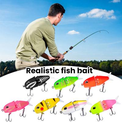 6CM/6.5G Multi-Jointed Fishing Lure with Double Hooks Realistic 2-Section Swimbait Plastic Artificial