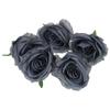 Rose Head Artificial Flowers for Arrangement Decoration 5 Pcs - Gray