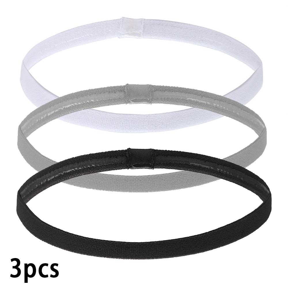 3pcs Elastic Absorbent Sweat Bands Solid Thicken Non-Slip Sports Outdoor Headbands Hair Accessories Running Exercise