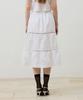 Alikim Muse Tiered Midi Skirt / White