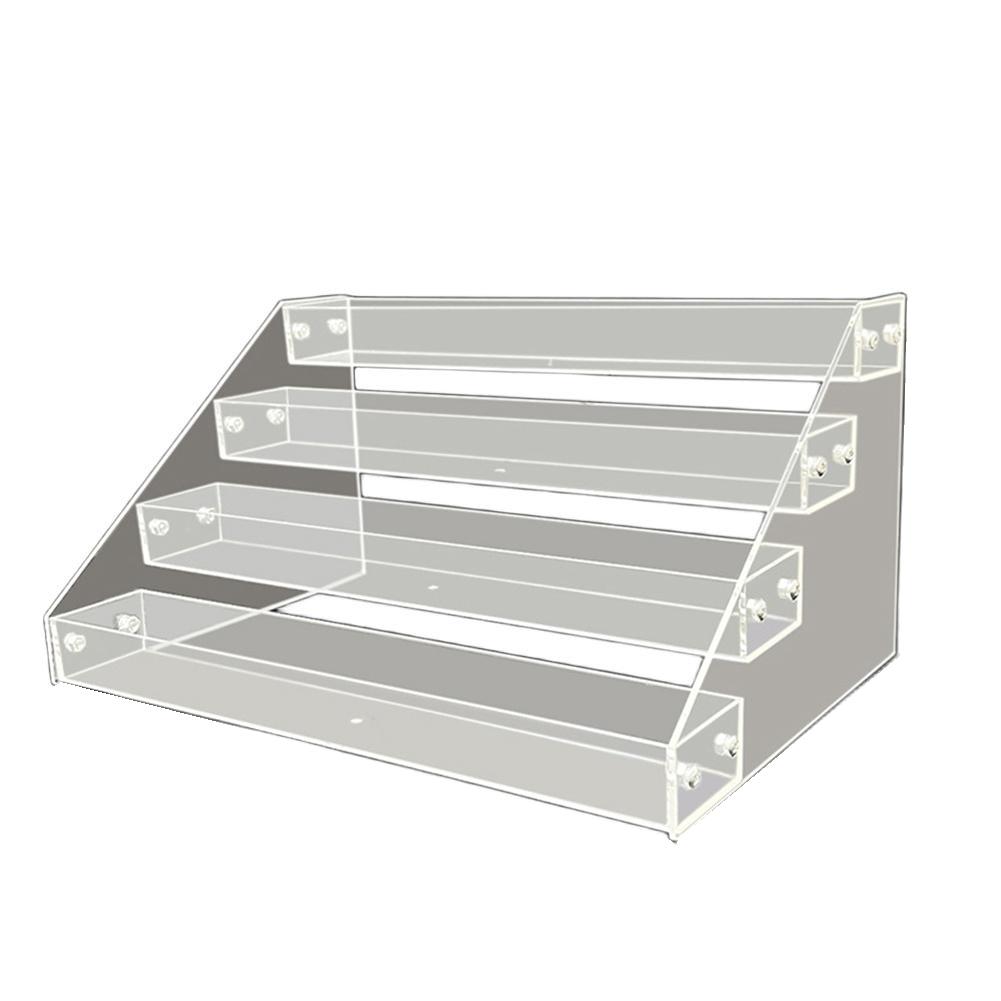 Акриловый 4-уровневый органайзер для косметики Декоративная витрина Многоуровневое хранение 12 x 9,13 x 6,3 дюйма 4-уровневый органайзер