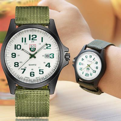 Nylonband Militär Herrenuhr Armee Armbanduhr Quarz Herren Sportuhren