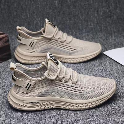 Men's Shoes Large Size, Summer Fly-woven Mesh Breathable Sneakers, Outdoor Versatile Men's Shoes Soft-soled Korean Version of Running Shoes