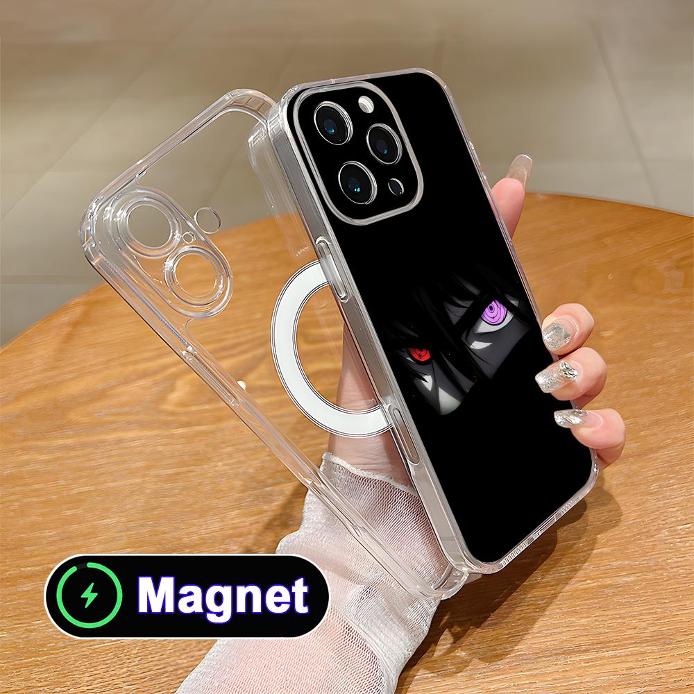 Anime Eyes Phone Case for iPhone 17 16 15 14 13 12 11 Air Pro Max Plus Mini Soft TPU Clear Magsafe Cover