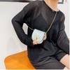 Stylish Small Korean Saddle Bag 2024 Fashion Pu Leather Candy Color Chain Bag
