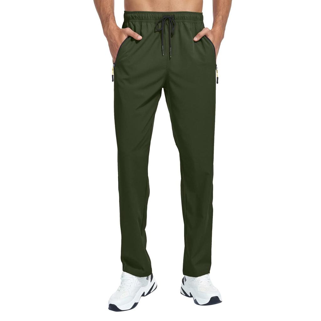 Men's -Color Quick-Dry Pants Outdoor Casual Straight-Leg Loose-Fit Fitness Hiking Camping Pants