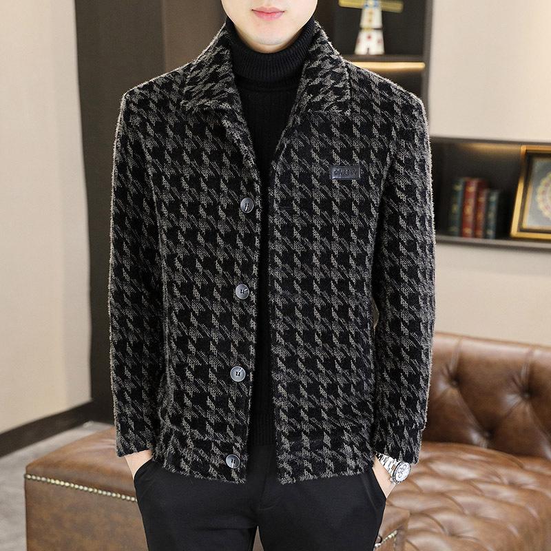 

Мужское шерстяное пальто Высококачественная повседневная куртка Лацкан Молодежный приталенный Хлопковое Утепленное Короткое Шерстяное Пальто 4XL