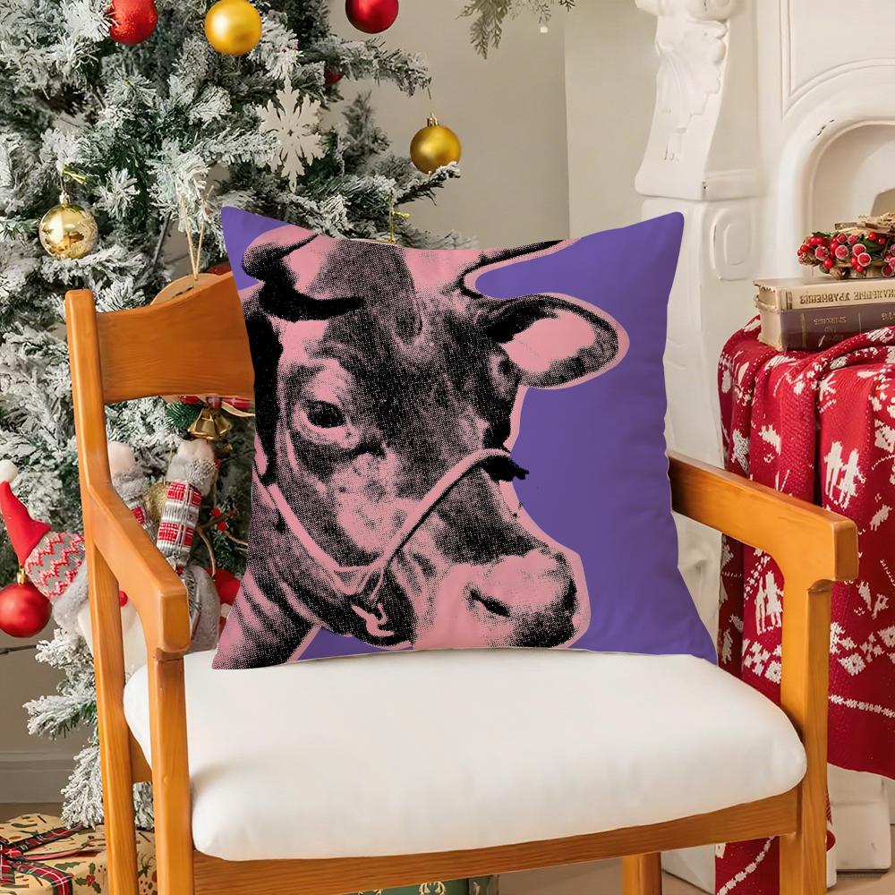 Pop Modern Art AAndy Warhol Pillow Case Silky Short Plush With Invisible Zipper Dustproof Sofa Cushion Cover