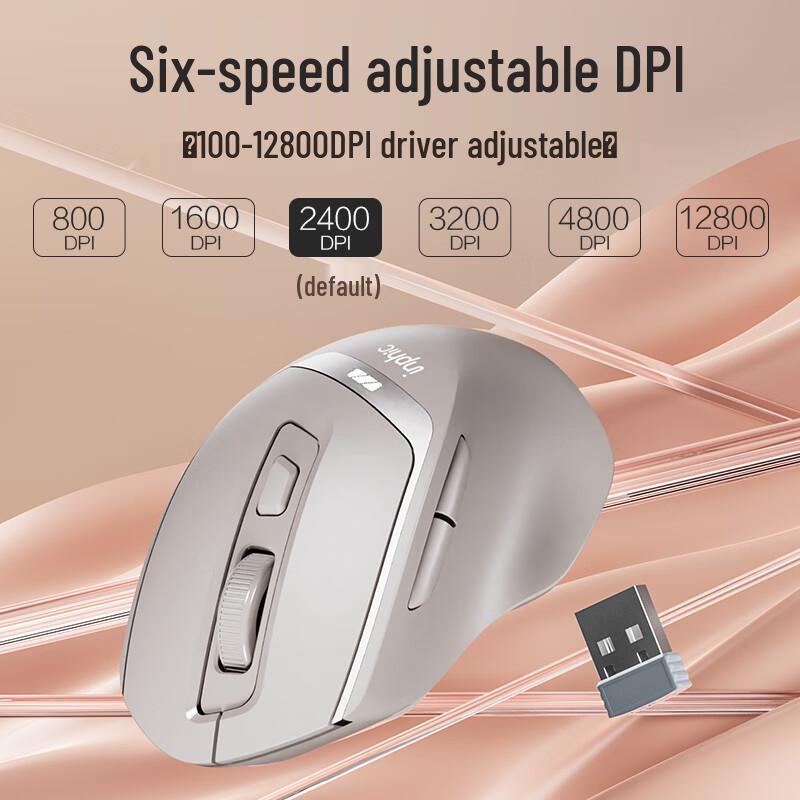 INPHIC DR6 Wireless Bluetooth Tri-Mode Rechargeable Silent Mouse