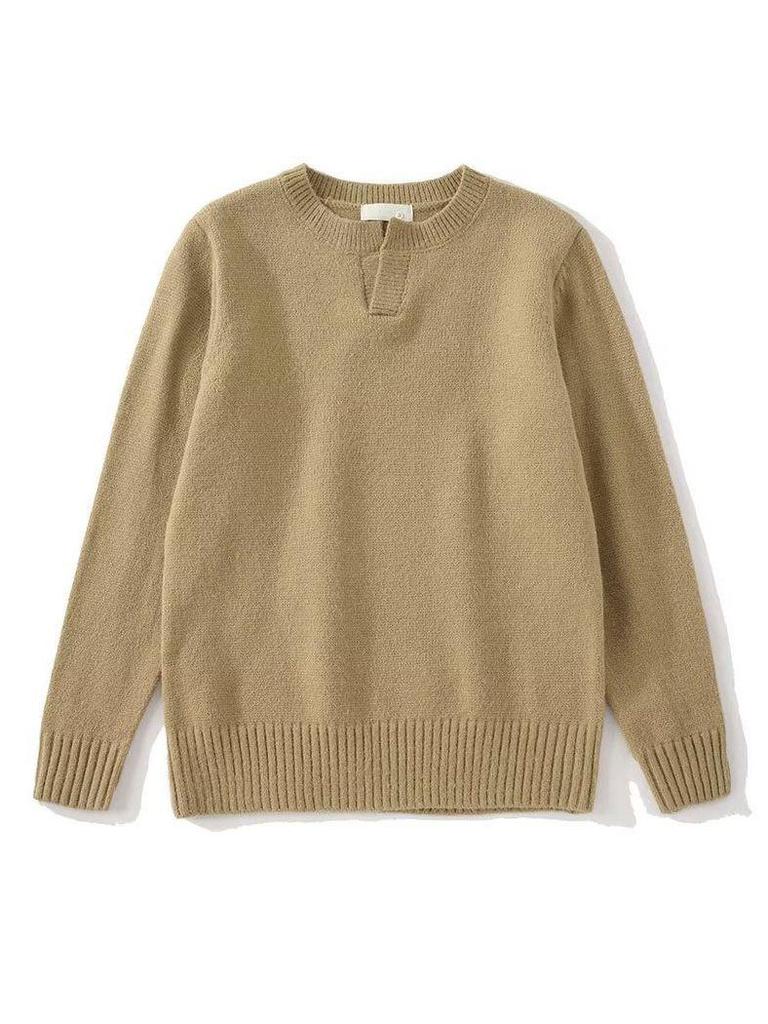 2023 Men's Autumn Solid Color Crew Neck Sweater - Youthful Korean Style Knit Pullover