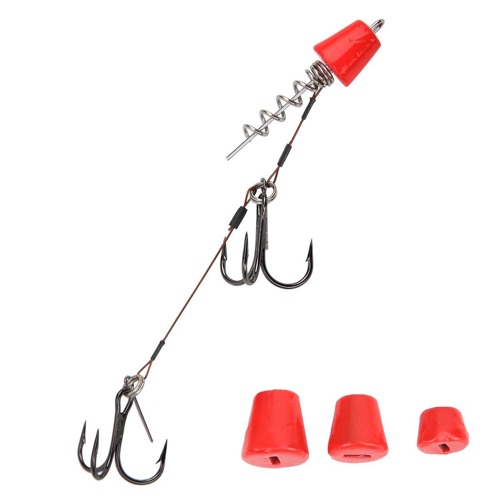 Tragbare Angel Stahlseil Angelvorfächer mit Drillingen Angelhaken Köder Set Zubehör