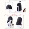 Long Ombre Colorful Synthetic Cosplay Lolita Harajuku Wig With Bangs Natural Wavy Wigs Black Highlights Purple Daily Wig