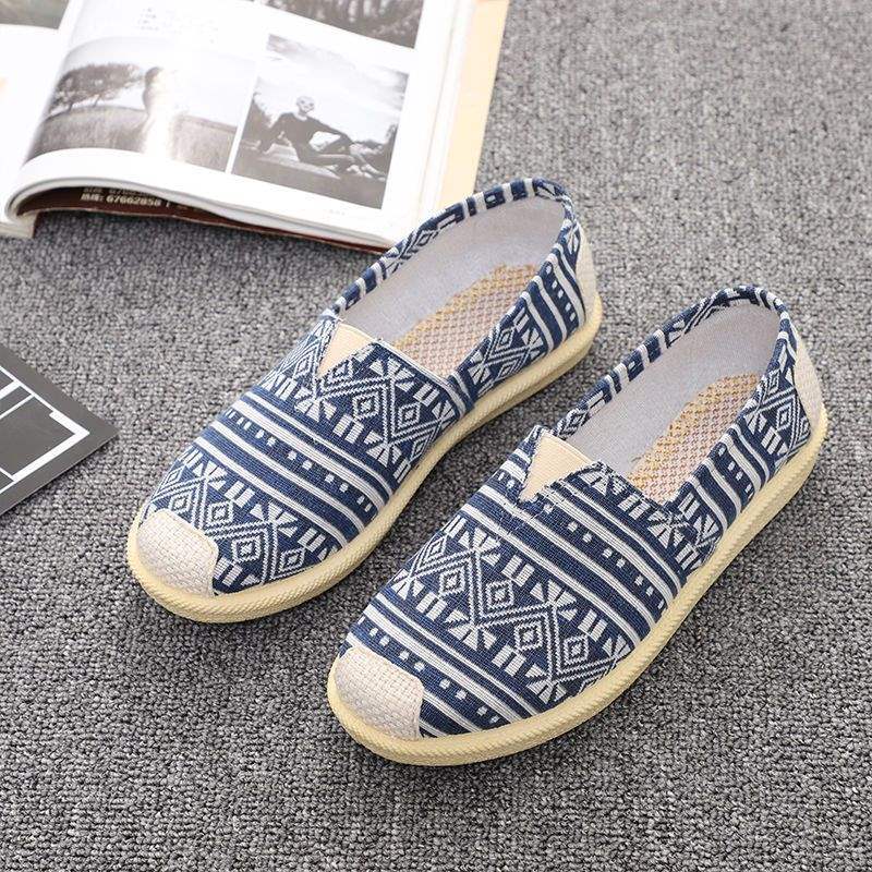 Stoffschuhe Frühling Ein-Pedal Faul Flachsohle Weichsohle Einzelne Schuhe Atmungsaktive Canvas-Schuhe Mutter