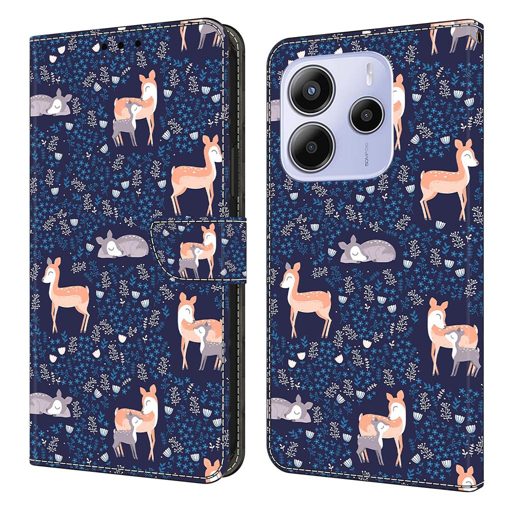 For Xiaomi Redmi Note 14 4G (164.84mm) Wallet Case Pattern Printing PU Leather Flip Stand Phone Cover