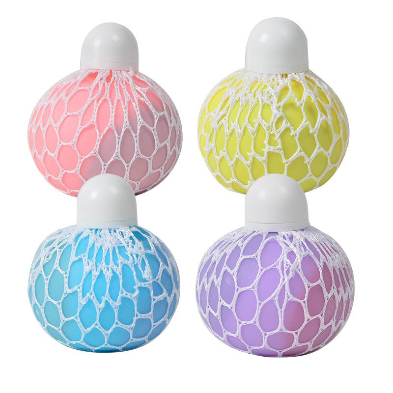 New 6Cm Colored Flour Grape Ball Tennis Ball Decompression Squeeze Fingertip Toy Tpr Wet Soft Pressure Ball Adult Kids Gift