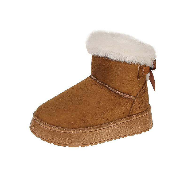 Large Size Snow Boots Women's New Winter Casual Warm Hair Wear Thick-soled Cotton Boots