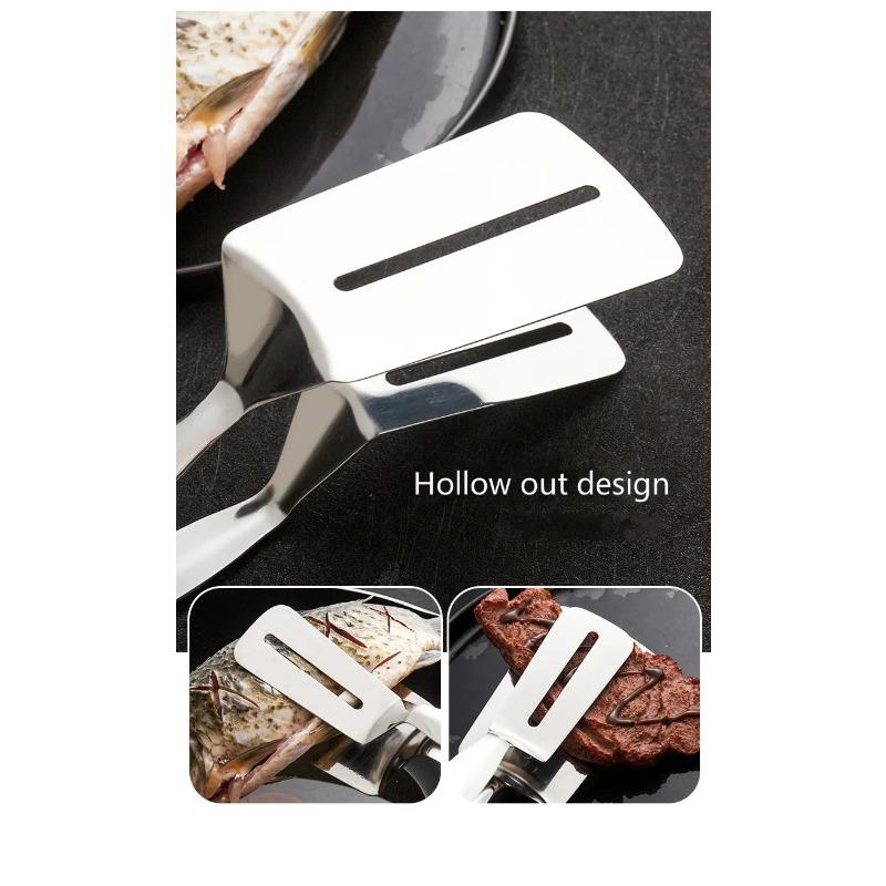 Stainless Steel Barbecue Clamp Frying Steak Fried Fish Clip Tong BBQ Non-Stick Barbecue Grilling Camping BBQ Kitchen Tools