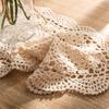Eiyye Handmade Rectangle Doilies, 2-Piece Handmade Crochet Cotton Doilies Lace Table Crochet Placemats Coaster 10.6x16.9 inch (Beige)