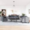 Vidaxl 3-Cz. Relaxation Set With Cushions, Dark Grey, Velvet