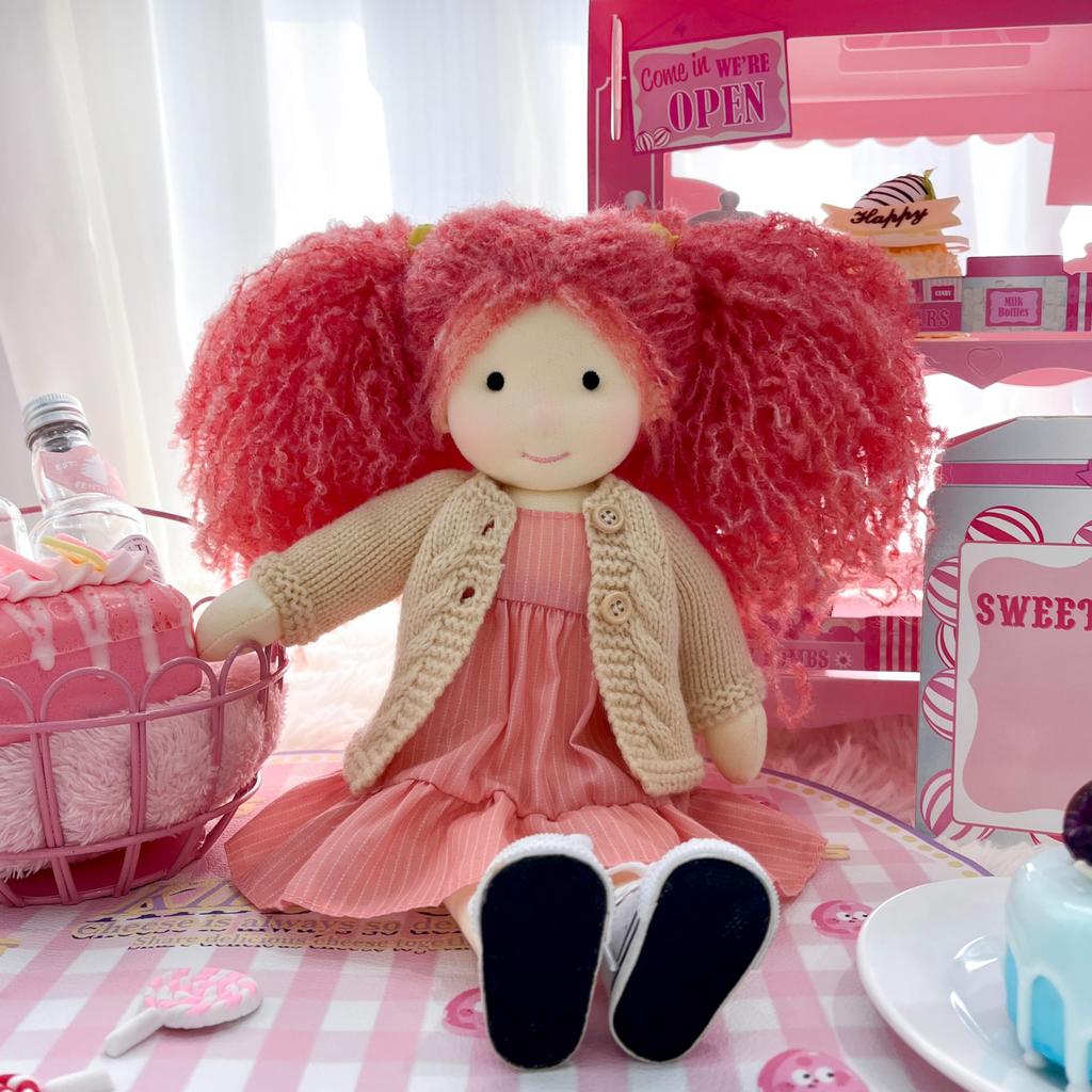 BlissfulPixie Waldorf Doll Handmade Doll Caroline 30cm Soft Girl Cute Stuffed Animal Best Doll for Kids -