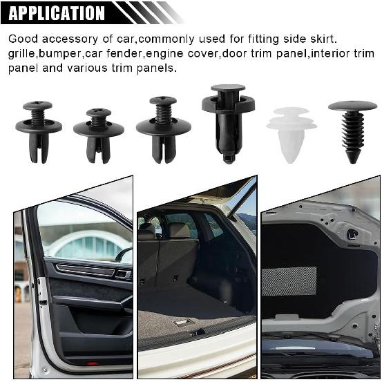 100PCS Plastic Car Body Trim Clips, Universal Car Bumper Clips, Rivets Fasteners Push Retainer Kit, Auto Push Pin Rivets Set With Storage Box